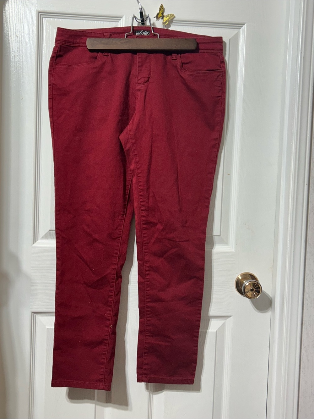 Lord & Taylor Burgundy Slim Chinos